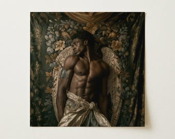 Raziel - Gay Black Angel Art Print