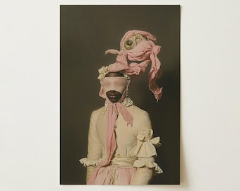 Crystal Clear Modern Rococo Era Fashion Art Print | Queer Afrocentric Avant Garde Surreal Wall Art