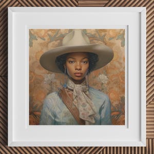 Imani - Black Lesbian Cowgirl Art Print, 1930s Vintage Sapphic Afroamerican Woman Wall Art, Queer WLW Decor Gift Ideas for Her