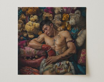 Gay Surrealismus Asiatischer Queer Zirkusartist Kunstdruck | Unaufdringliches Kitsch Camp Kunstwerk