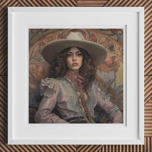 Alex – Stampa Artistica Saffica di Cowgirl Lesbica, Decorazione Vintage Femme, Regalo LGBTQ+ Parete per Lei, Opera d’Arte Estetica Anni &#39;30