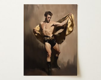 Prancer Gay Victorian Circus Performer Art Print | Queer Aesthetic Lowbrow Lusty Wall Art