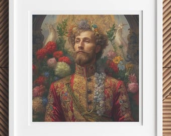 Prince Fyodor - Gay Renaissance Art Print, Queer Royalty Modern LGBTQ+ Wall Decor, Unique Gift for Gay Art Lovers & Collectors