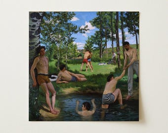 Summer Scene Jean Frederic Bazille Art Print | Vintage Gay French Aesthetic Wall Decor