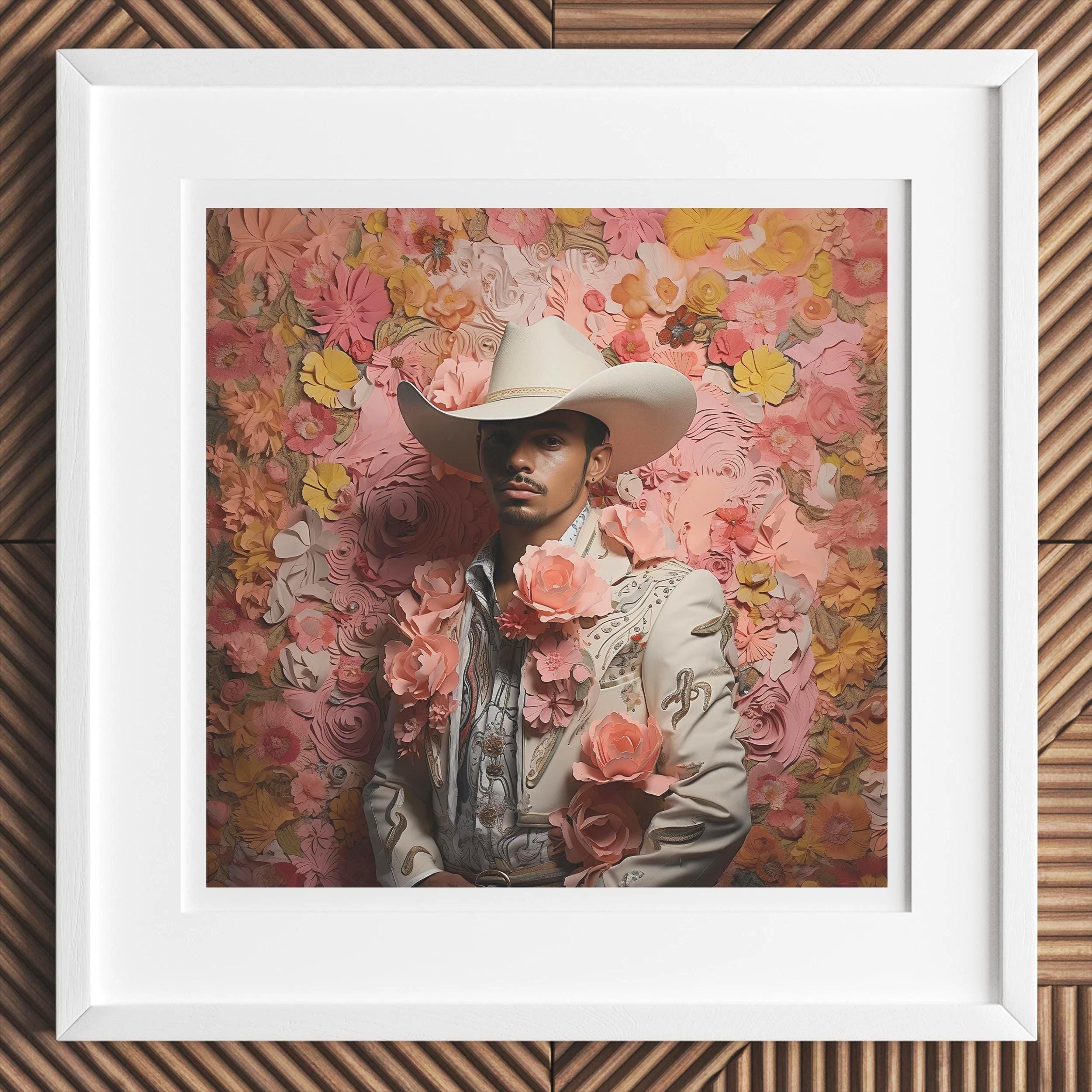Fernando - Gay Mexican American Cowboy Art Print, Chicano Vaquero Dandy Mestizo Homosexual Hunk, Gay Hombres Queer Art Decor