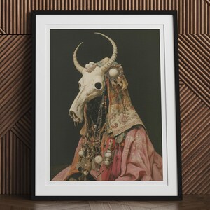 Cernunnos Art Print: Pagan God, Druid Black Magic Decor