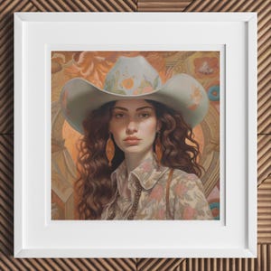 Nina the Jewish Lesbian Cowgirl Art Print: Vintage Sapphic Western Decor