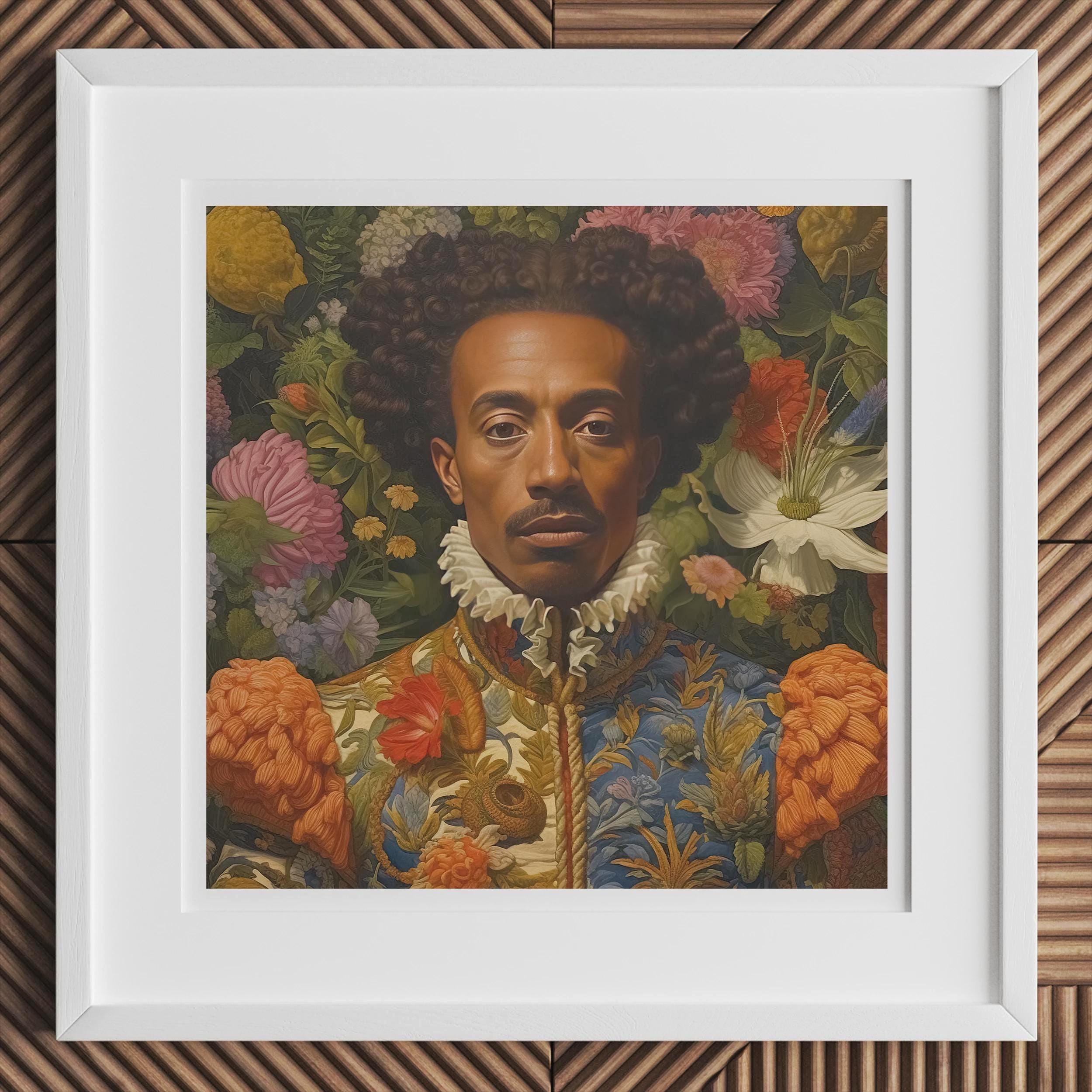 Prince Wesley - Gay African American Royalty Art Print, Modern Renaissance Black Nobility, Baroque Inspired Vintage LGBTQ+ Wall Decor