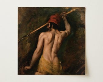 A Greek Slave William Etty Art Print | Gay Historical Homoerotic Male Nude Artwork Wall Decor