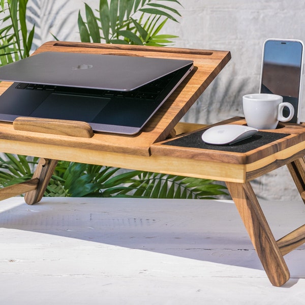 Adjustable Laptop Stand For Bed Standing Desk Laptop Portable Desk With Cushion Laptop Lap Desk For Laptop Custom Personalized Laptop Desk