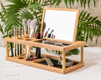 Make Up Organizer Make Up Brush Holder Makeup Storage Jewelry Organizer Makeup Vanity Table Makeup Vanity Desk Makeup Organizer Makeup Tray