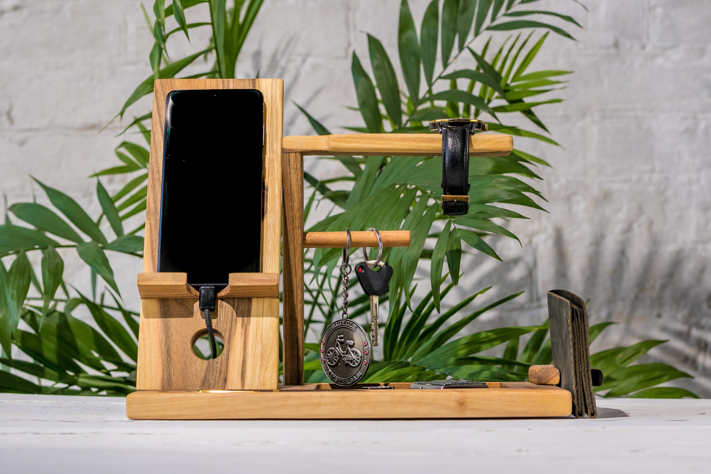 Cell Phone Holder Desktop Office Accessories Wooden Men Etsy