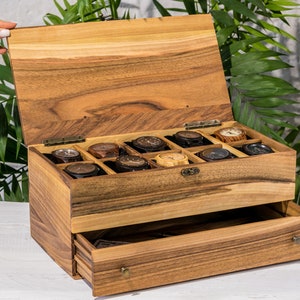Custom Watch Box For Mens Watch Box Wood Watch Box For 12 10 Slot Watch Box Engraved Watch Box Watchbox With Drawer Ring And Watch Box Men