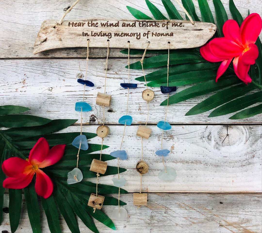 Maui Hawaii Sea Glass Sympathy Gift Wind Chime in Memory of Etsy