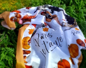 Vintage Ken Scott Large Silk Scarf From 1970's Very Rare