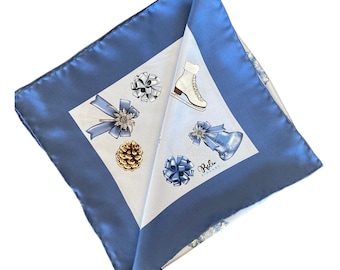 Frozen Elegance Neckerchief in Silk Twill, Christmas Ornaments, Christmas Gifts