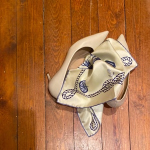NEW Feminine Neckerchief for Women with yellow and blue tones and a Nautical Pattern