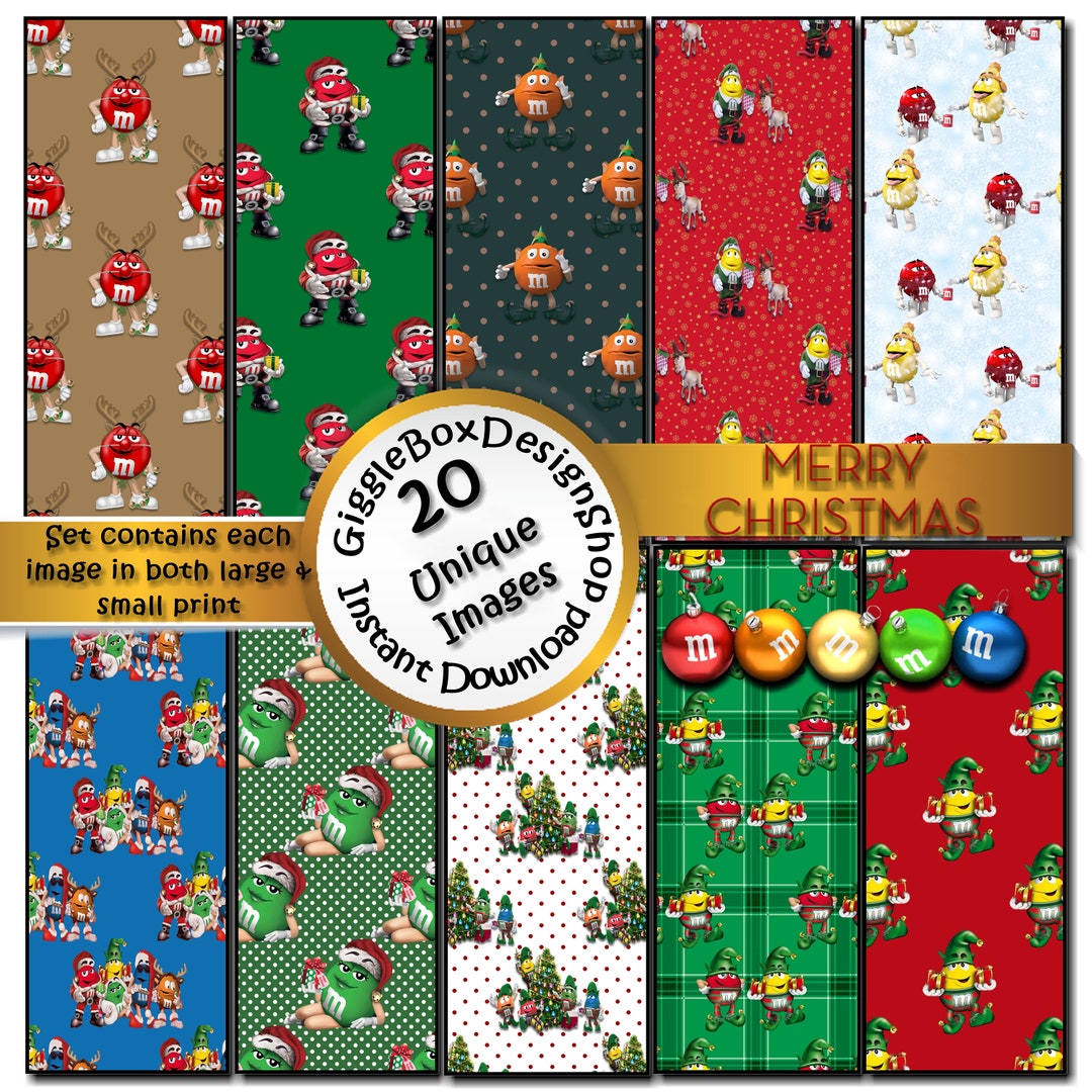 M&M Candies Christmas Seamless Party Printable, Stationary, Cards ...