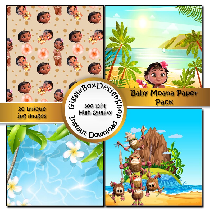 Moana Party Printable Moana Digital Paper Digital Paper | Etsy