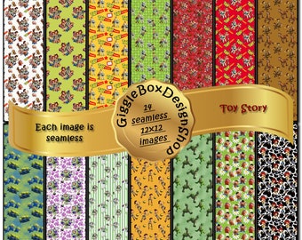 Toy Story Digital Paper Pack, Toy Story Scrapbook Paper; Digital Paper; GiggleBoxDesignShop; Digital Download; Digital Paper