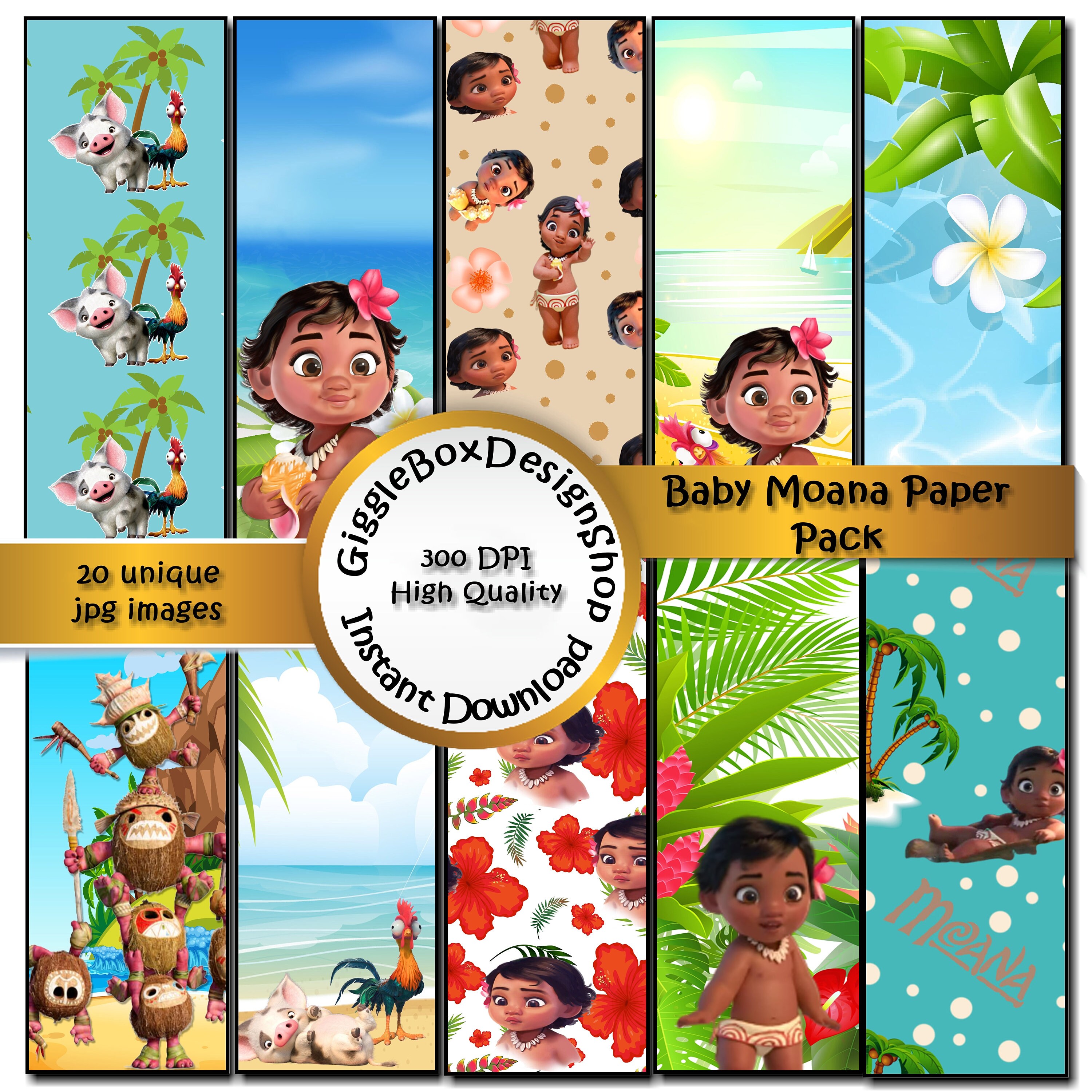 Moana Party Printable Moana Digital Paper Digital Paper | Etsy