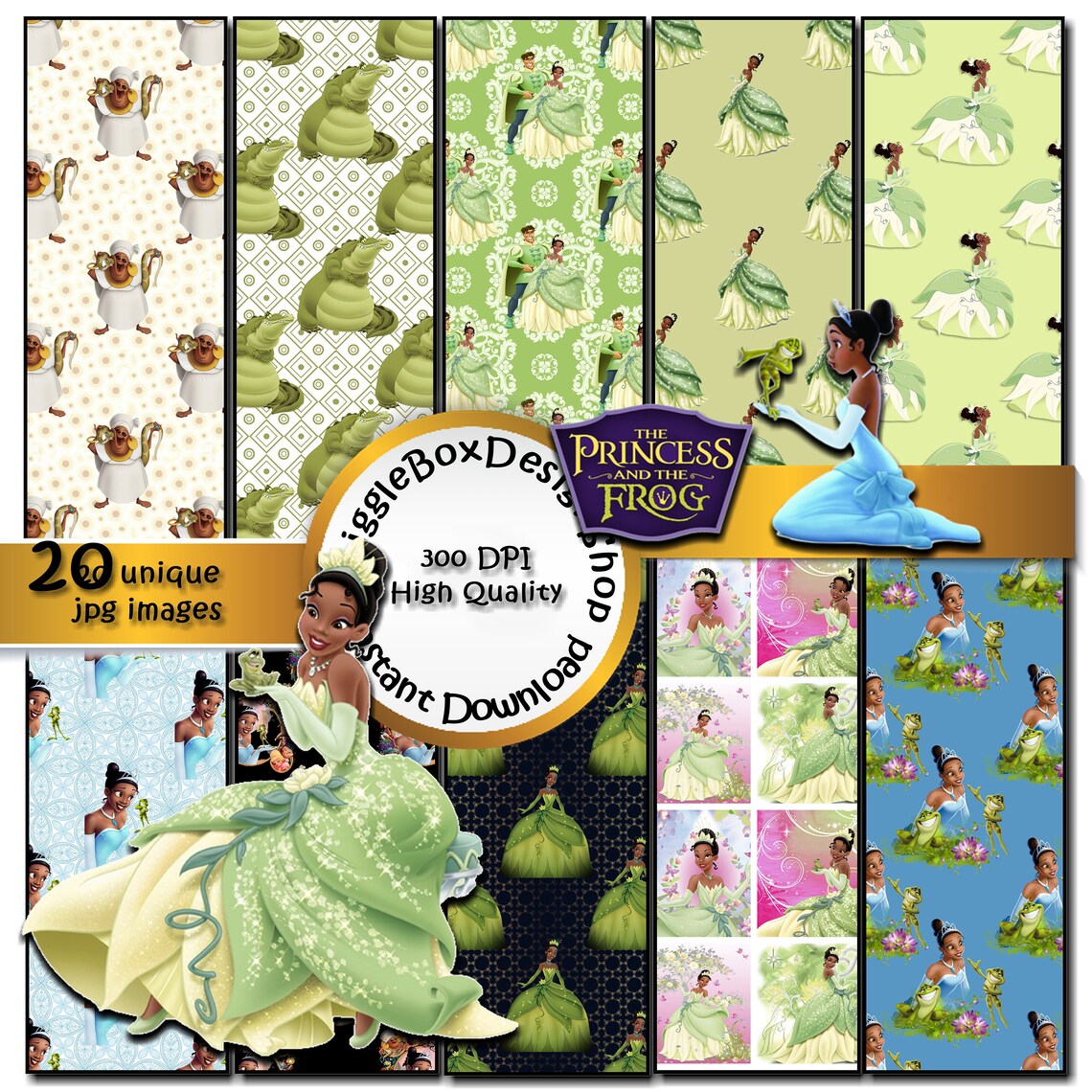Princess and the Frog Paper Pack Digital Paper Etsy