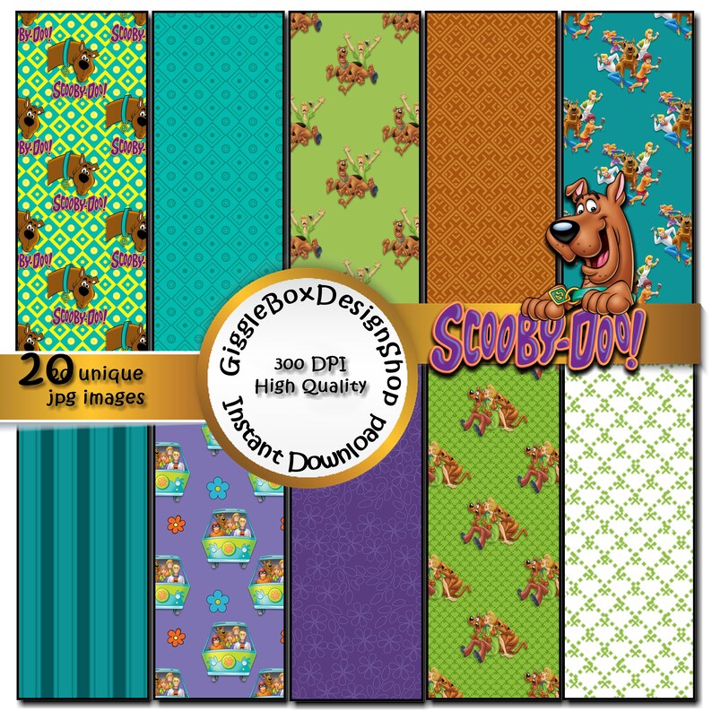 Scooby-doo Party Printable Stationary Card Making Digital - Etsy