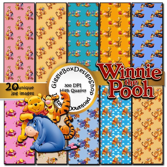 Winnie the Pooh Wrapping Paper (Inc 2 Sheets & 2 Tags)