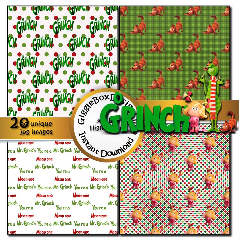 The Grinch Party Printable Stationary Card Making Digital - Etsy