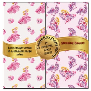 Sleeping Beauty Party Printable, Stationary, Card Making, Digital Paper, Scrapbook Paper, 12x12 ...