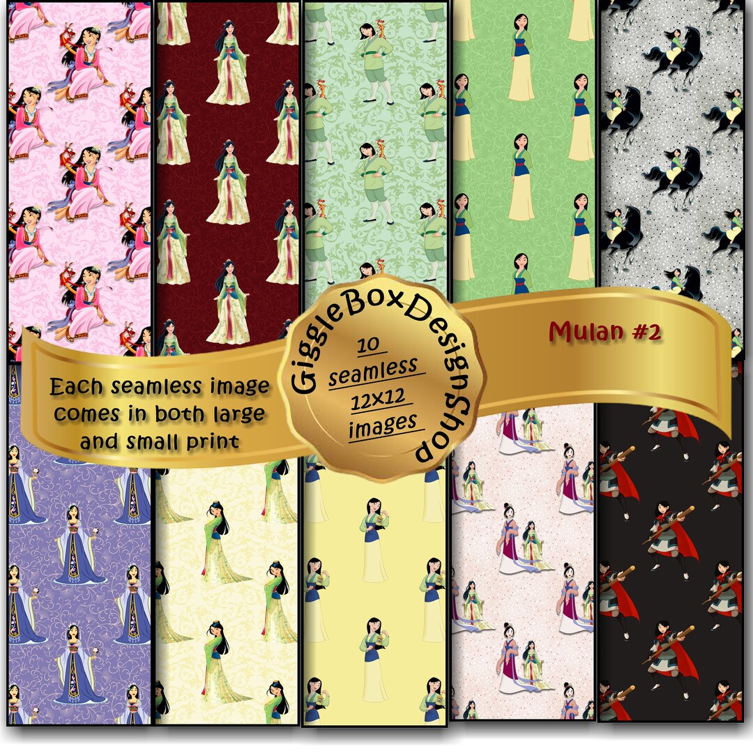 Mulan Seamless Party Printable, Stationary, Digital Paper, Scrapbook ...