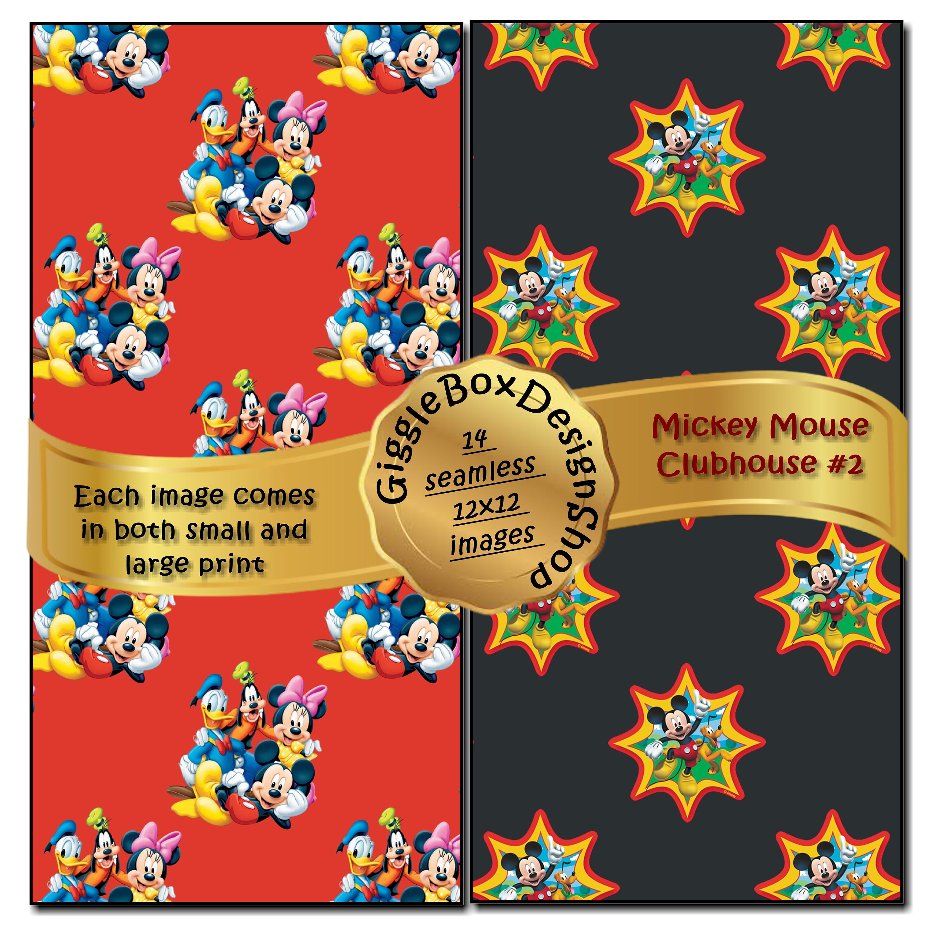 Mickey Mouse Clubhouse Seamless Party Printable Stationary - Etsy