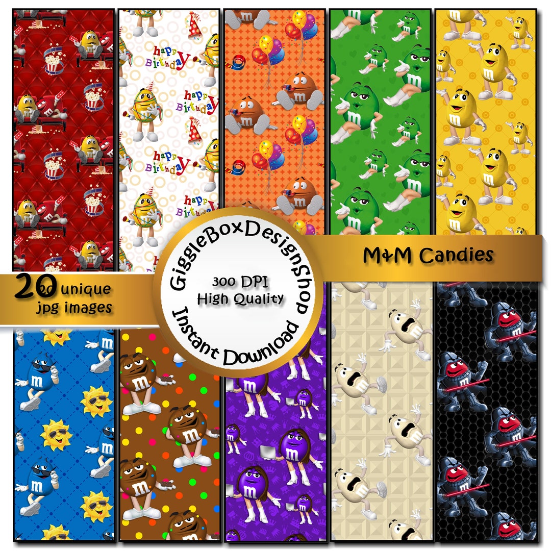 Peanut M&amp;M Candy Party Printable, Stationary, Card, Digital Paper ...