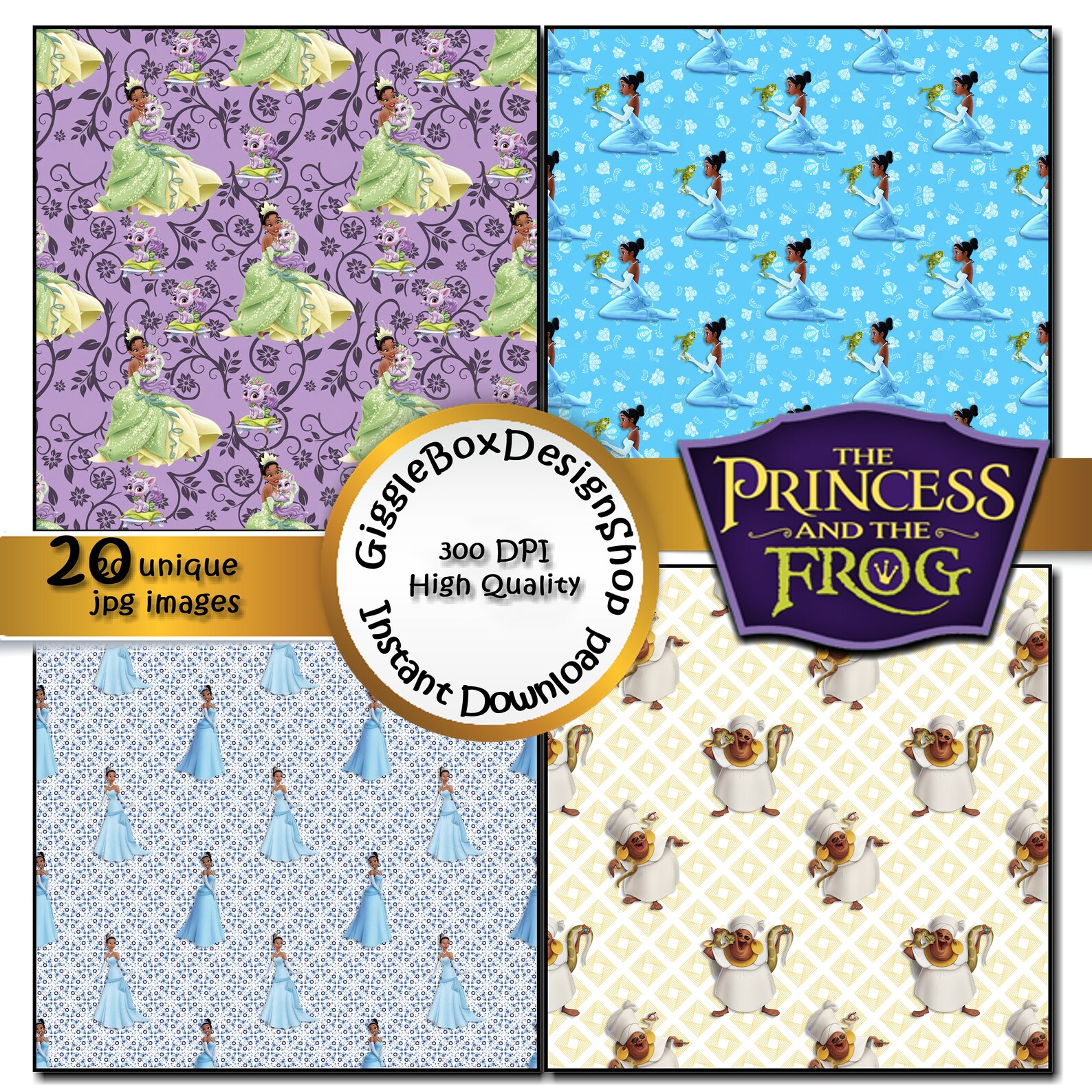 Princess and the Frog Digital Paper Pack Scrapbook Paper Etsy