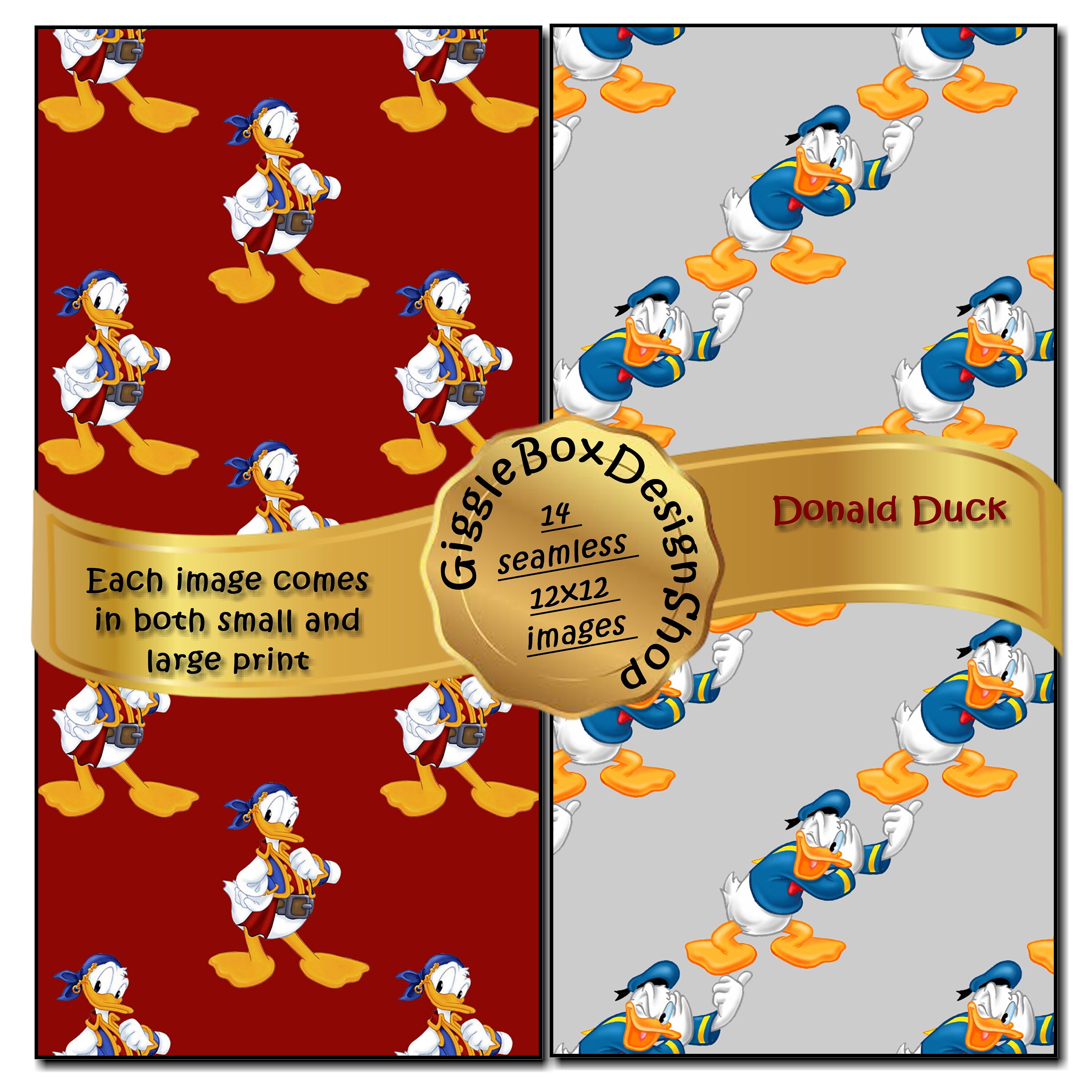 Donald Duck Seamless Party Printable Stationary Cards - Etsy