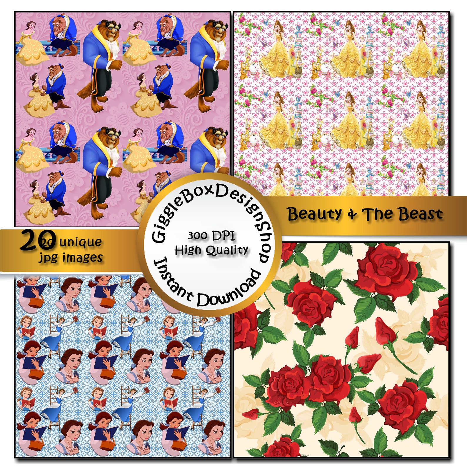 Beauty and the Beast Party Printable Card Makingcardstock - Etsy
