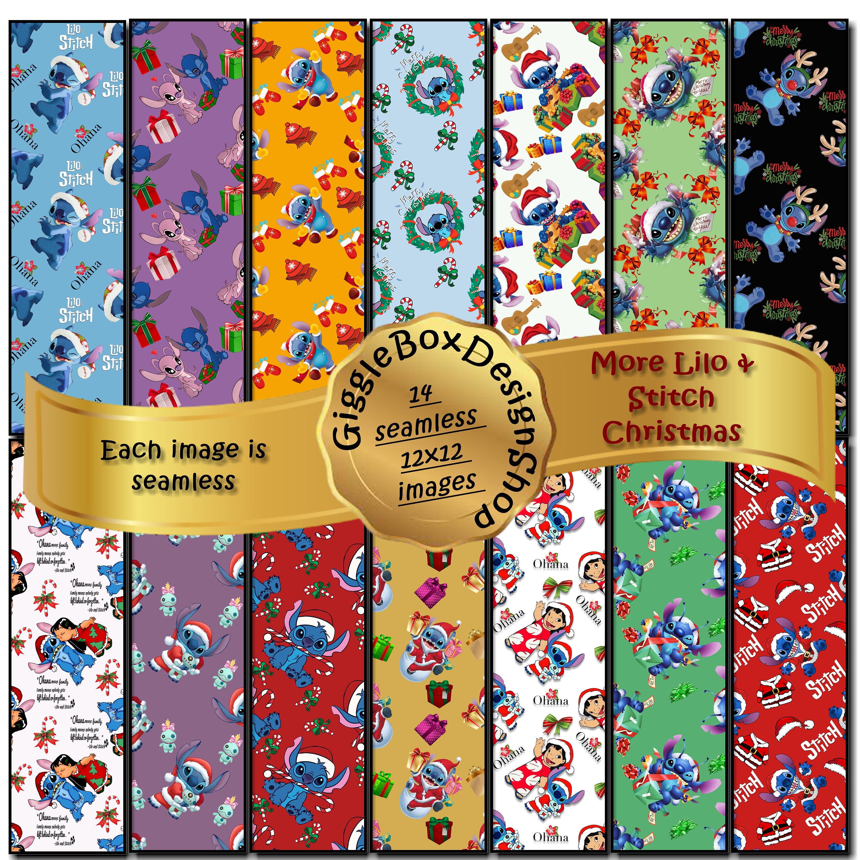 Lilo & Stich, Stitch Pattern Wrapping Paper
