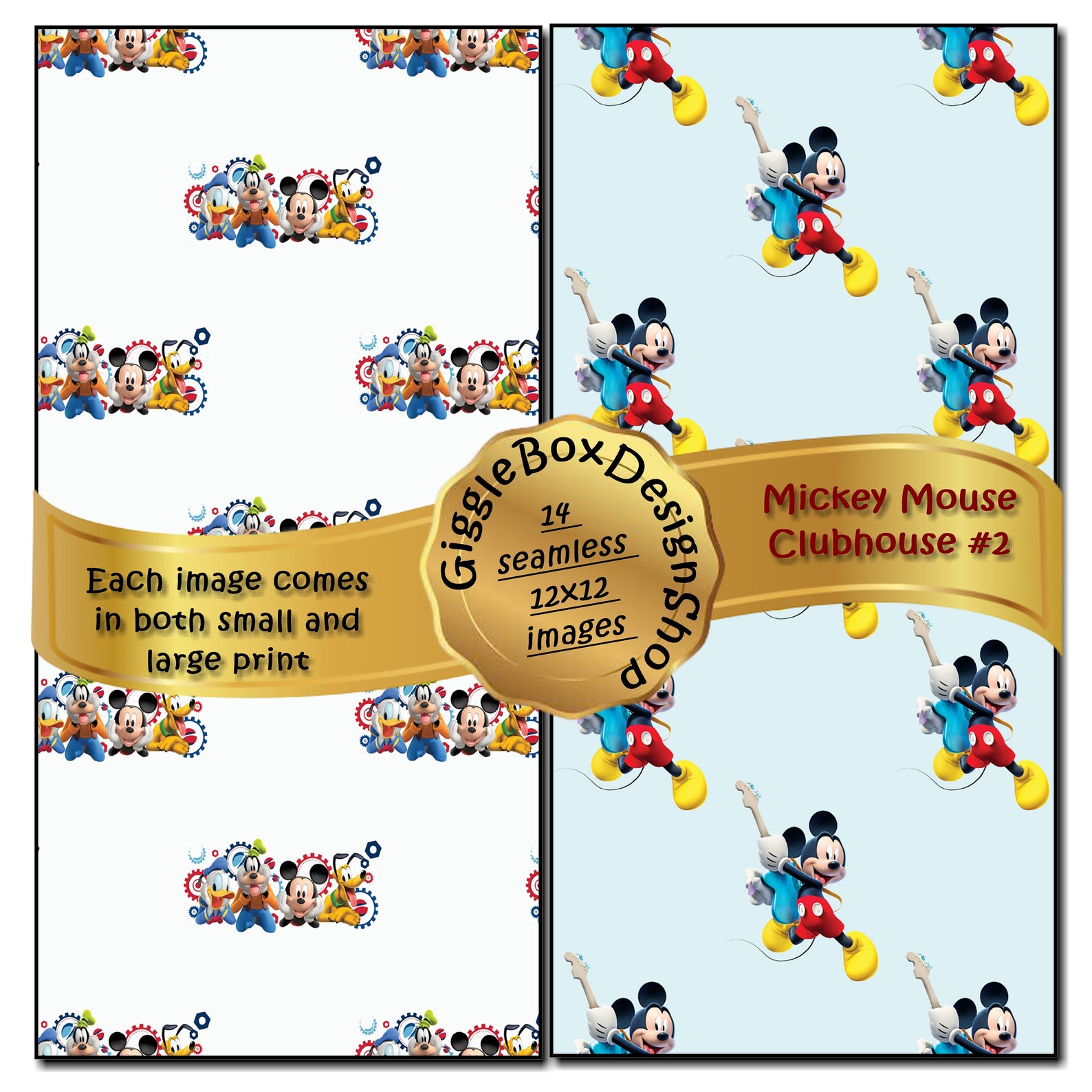 Mickey Mouse Clubhouse Seamless Party Printable Stationary - Etsy