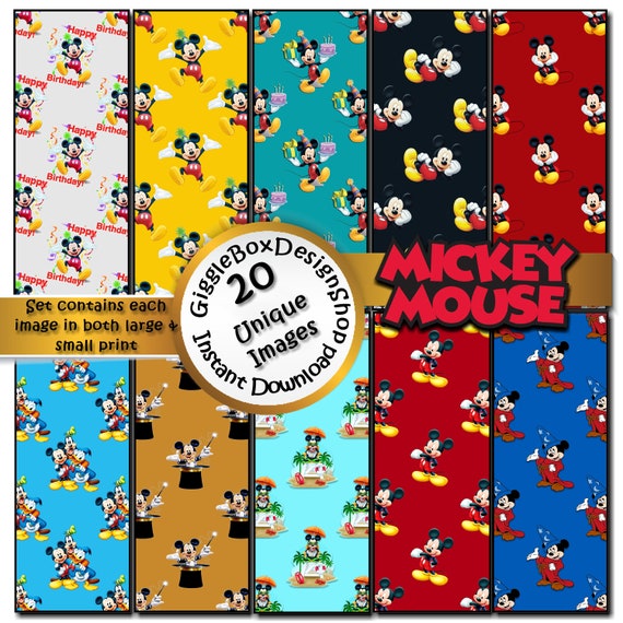 Mickey Mouse Seamless Party Printable Stationary Cards - Etsy