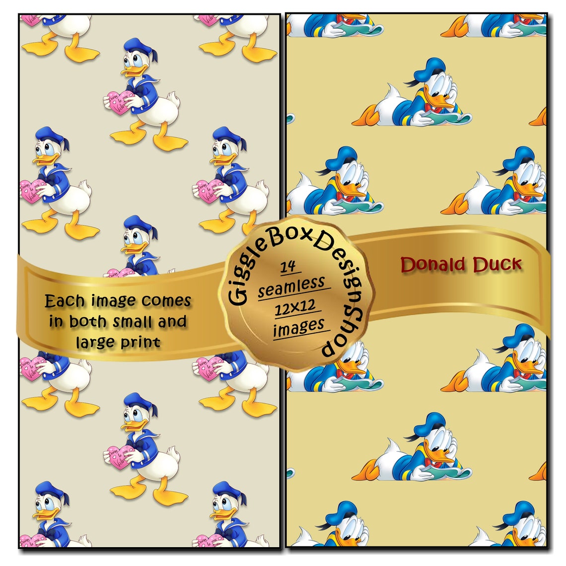Donald Duck Seamless Party Printable Stationary Cards | Etsy
