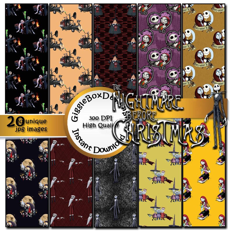 Buy The Nightmare Before Christmas Seamless Party Printable Online in ...