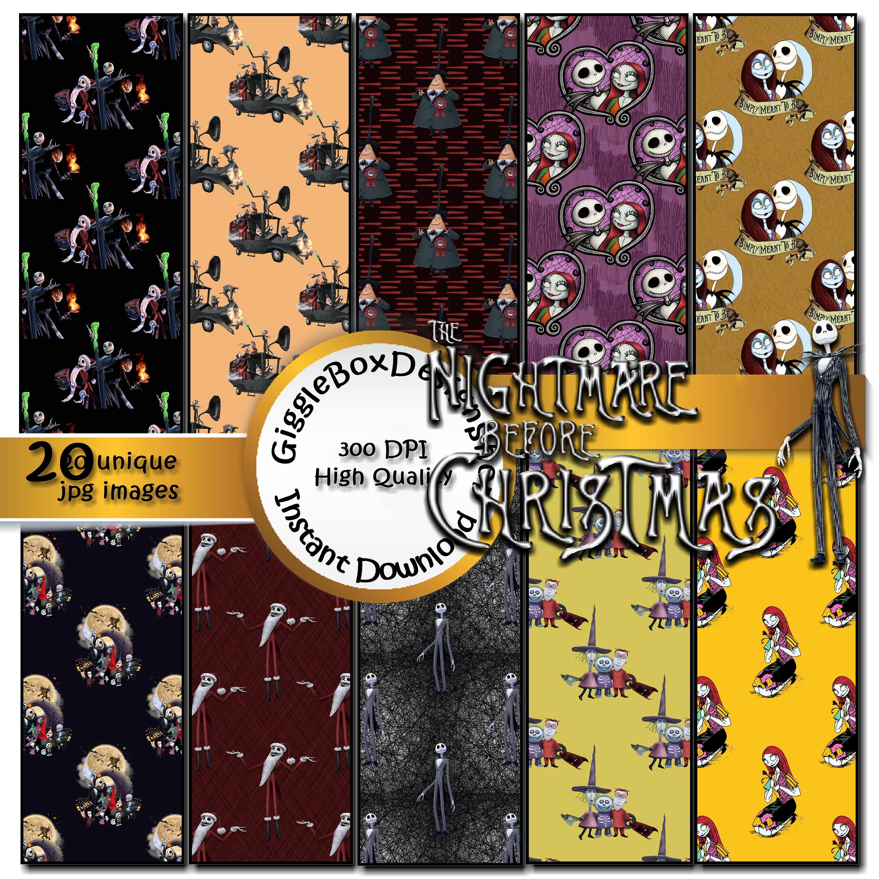 The Nightmare Before Christmas Seamless Party Printable Etsy Australia