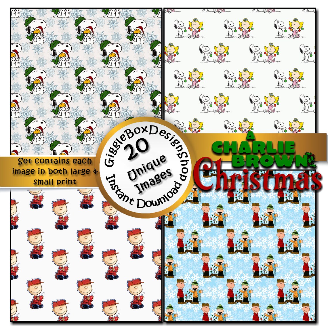 A Charlie Brown Christmas Seamless Party Printable | Etsy