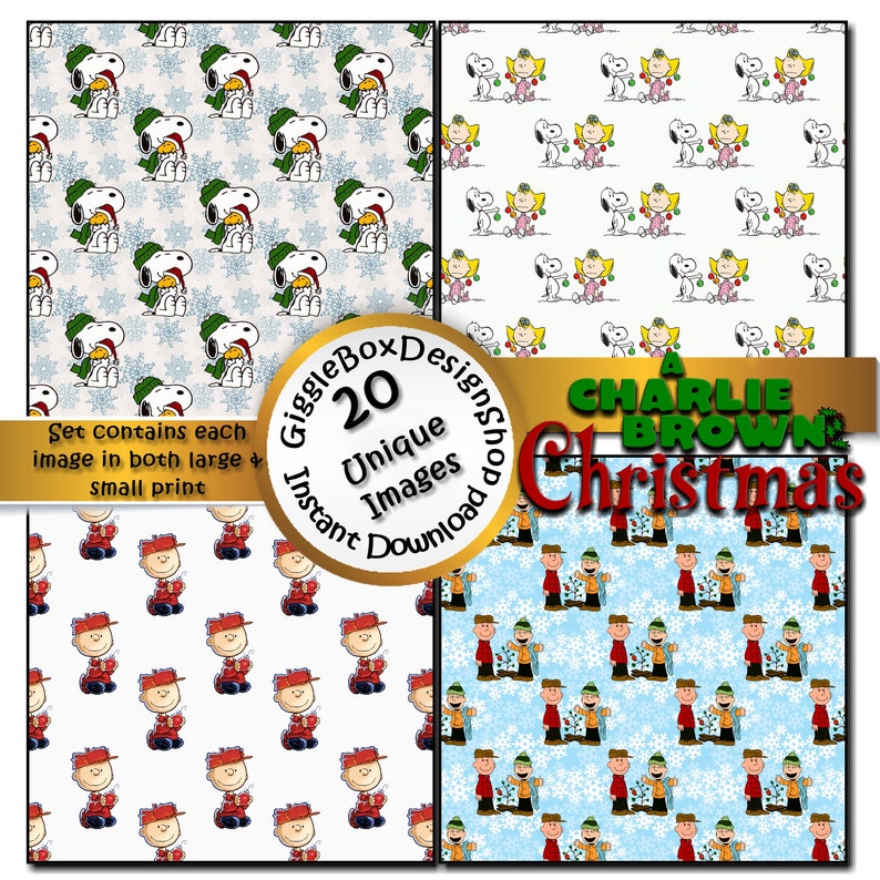 A Charlie Brown Christmas Seamless Party Printable Etsy