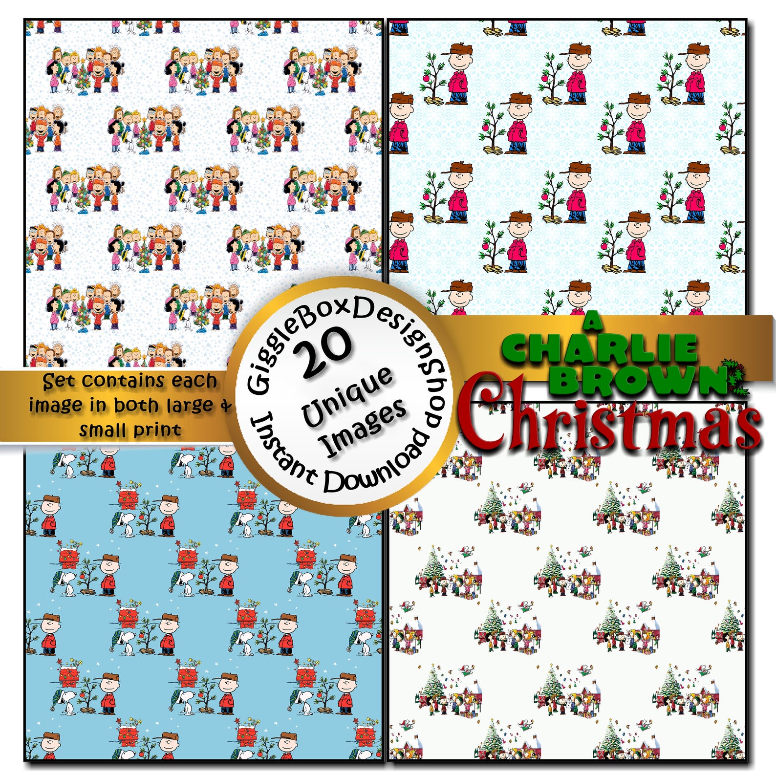 A Charlie Brown Christmas Seamless Party Printable - Etsy