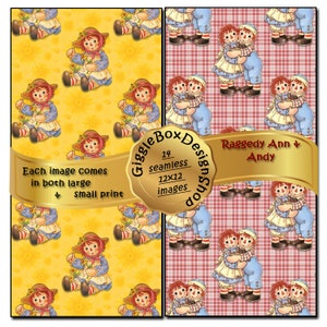 Raggedy Ann Party Printable, Stationary, Card Making, Digital Paper ...