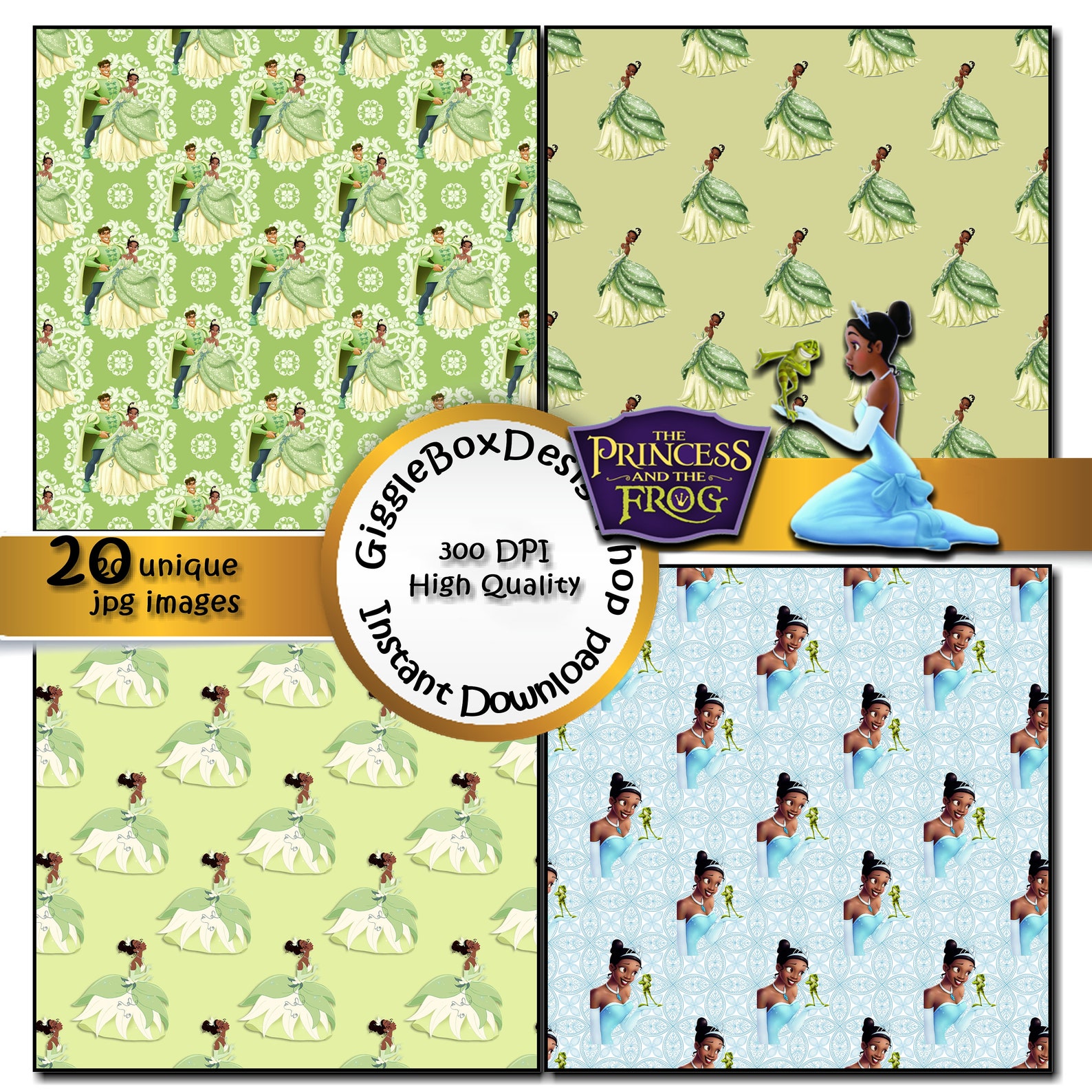 Princess and the Frog Paper Pack Digital Paper Etsy