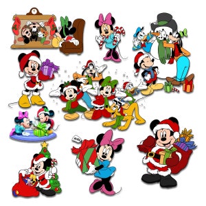 Mickey Christmas Printable Digital Paper Giggleboxdesignshop Digital ...