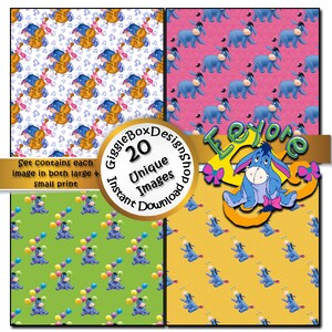 Eeyore Just Eeyore Seamless Party Printable, Stationary, Cards, Digital ...