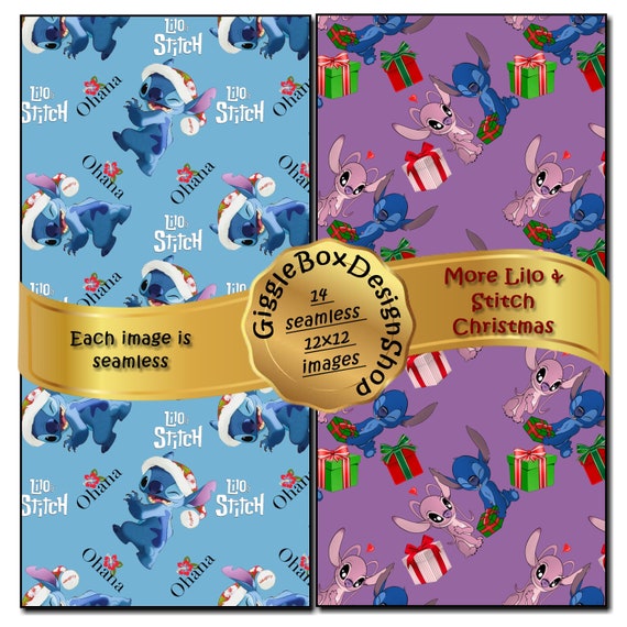 Lilo and Stitch Christmas Seamless Party Printable, Stationary, Cards,  Digital Paper, Scrapbook Paper, 12x12 Paper, Giggleboxdesignshop (Download  Now) 